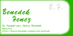 benedek hencz business card